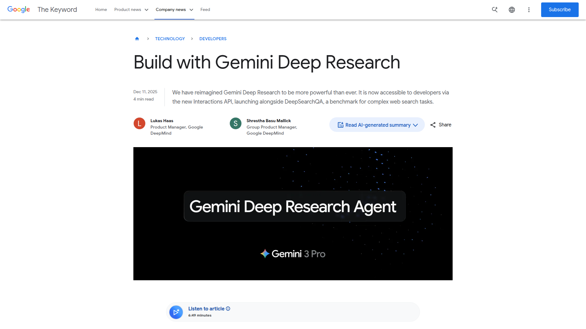 Gemini Deep Research screenshot 1