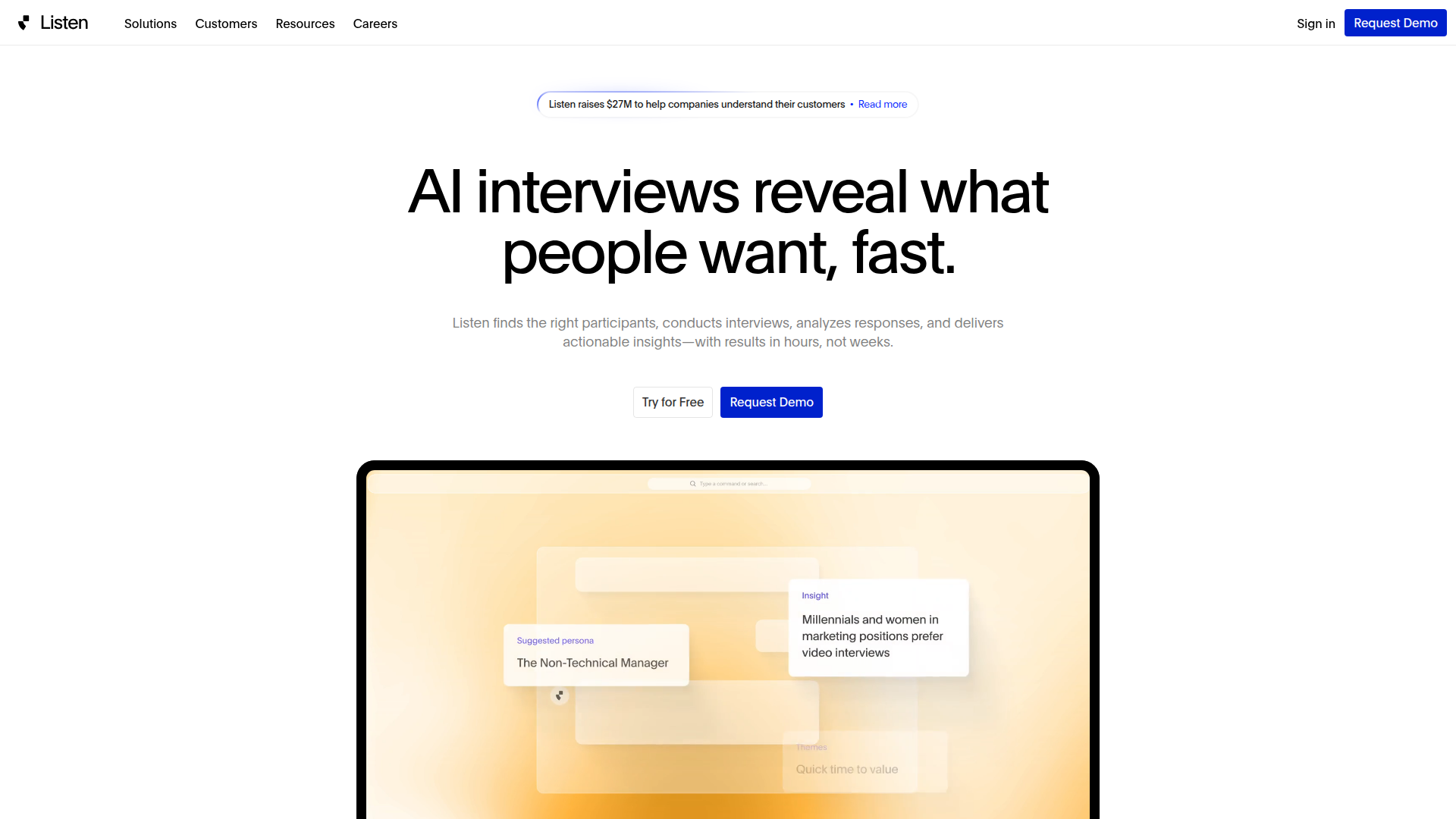 Listen Labs screenshot 1